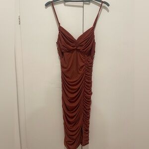 Privy Midi Ruched Dress with Slit